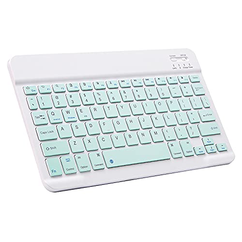 Ultra-Slim Bluetooth Keyboard Portable Mini Wireless Keyboard Rechargeable for Apple iPad iPhone Samsung Tablet Phone Smartphone iOS Android Windows (10 inch Light Green) - 10 inch Light Green
