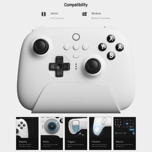 8BITDO Ultimate Bluetooth Controller (Switch/Windows) (White Edition) (80NA01) | Default Title
