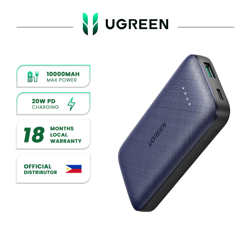 UGREEN 10000mAh Mini PD Fast Charging Power Bank USB-A+USB-C - PH