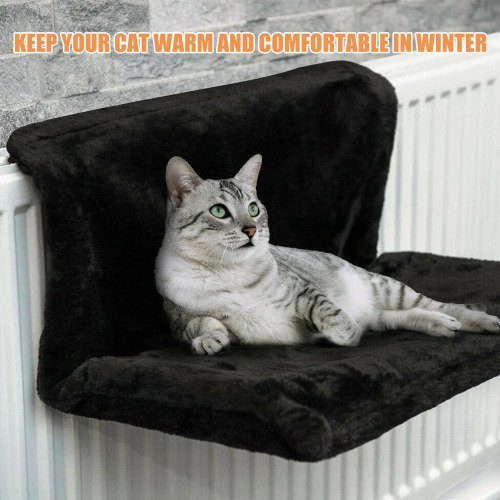 Cozy Portable Cat Hanging Hammock Bed - Black