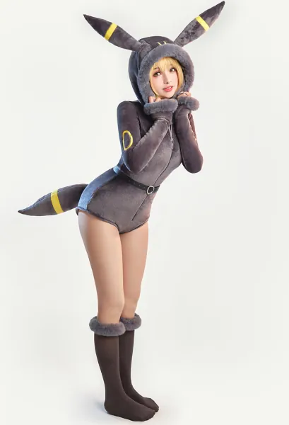PM Derivative Halloween Plush Hooded Deep V Romper and Socks with Belt and Tai