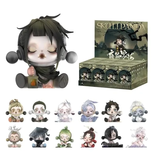 POP MART SKULLPANDA The Ink Plum Blossom Blind Box Figures, Random Design Box Toys for Modern Home Decor, Collectible Toy Set for Desk Accessories Whole Set