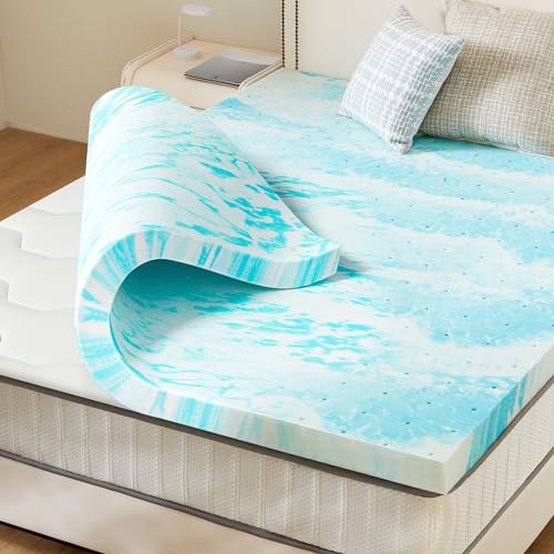Mattress Topper, Queen Size Cooling Gel Memory Foam Bed Toppers, 3 Inch Soft Mattress Pads for Sleeper Sofa, RV, Camper, CertiPUR-US Certified - 3 Inch - Queen