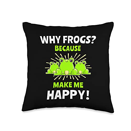 Frogs Motif Fairy Tale Sayings Animal Like Frogs Animals Fun Throw Pillow, 16x16, Multicolor - 16x16