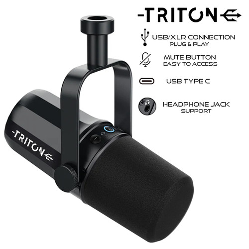 TRITON D1 Cardioid Dynamic Microphone USB XLR Podcast Broadcast di TRITON OFFICIAL | Tokopedia