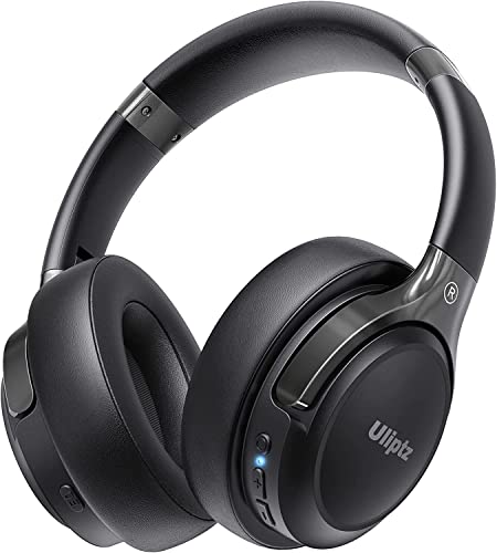 Uliptz Auriculares Inalámbricos Bluetooth, 65 Horas de Reproducción, 6 Modos de Sonido EQ, Auriculares Inalámbricos Diadema Estéreo HiFi con Micrófono, Audifonos Bluetooth 5.3 para PC/Teléfono - Negro