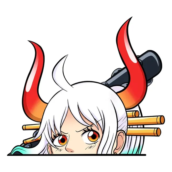 EARLFAMILY 5.1'' Cute Car Sticker for One Piece Yamato Peeker Window Bumper Decals Decor Waterproof Car Accessories - 