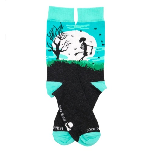 Skeleton Walking In Front of the Moon Socks - (Adult Medium)