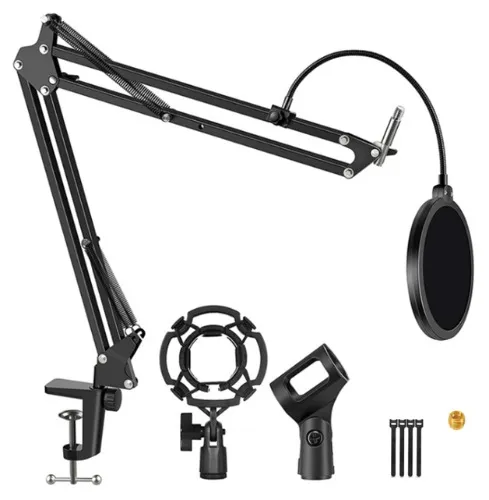 Adjustable Microphone Suspension Boom Scissor Arm Stand