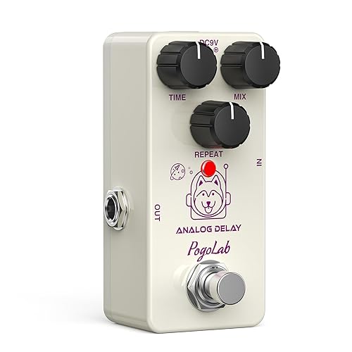 Pogolab Delay Pedal, Delay Pedals for Electric Guitar, Analog Delay Guitar Pedal, DC 9V True Bypass, Mini Delay Pedal - Delay