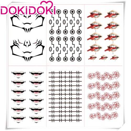 【In Stock】Dokidoki Anime Cosplay Cosplay Nobaraa Kugis / Yuj Itadorii / Toge Inumakii / Mahit Tattoo Stickers Halloween | Itadorii-Face+Whole body-In Stock