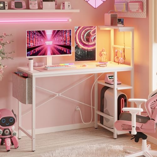 Throne Amelia Bestier Gaming Desk with Power Outlets 44 Inch