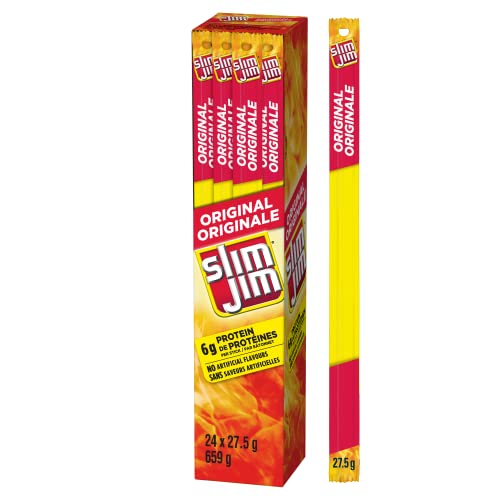 Slim Jim Giant Smoked Meat Stick, Original Flavor, Keto Friendly, 0.97 Ounce (Pack of 24) - Original - 0.97 Ounce (Pack of 24)