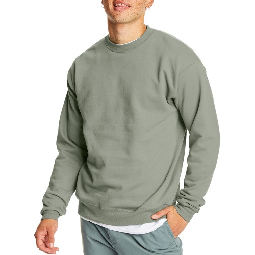 Hanes Men's Sweatshirt, EcoSmart Fleece Crewneck Sweatshirt, Cotton-Blend Fleece Sweatshirt, Plush Fleece Pullover Sweatshirt - Medium Stonewashed Green