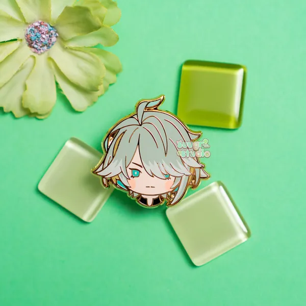 Genshin Impact Al Haitham Hard Enamel Pin - [A Grade] / Locking Clasps