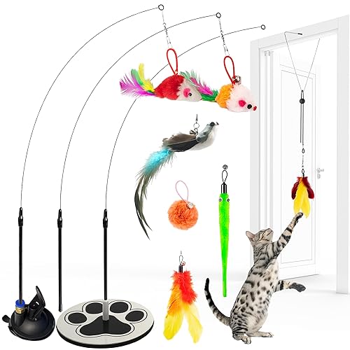 Suction Cup Cat Toy Cat Suction Cup Toy Feather Toy Suction Cup Cat Toy Cat Bird Toy Interactive Bird Simulation Cat Floor Suction Cup Cat Toys for Indoor Cats Bird Cat Toy Bird Toy For Cats feather - Original Bundle
