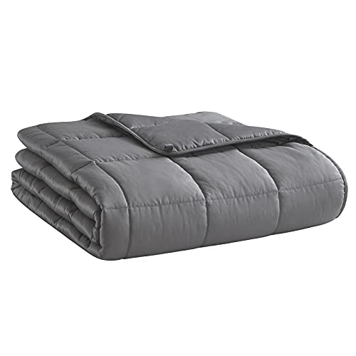Weighted Blanket (Dark Grey,48"x72"-15lbs) Cooling Breathable Heavy Blanket Microfiber Material with Glass Beads Big Blanket for Adult All-Season Summer Fall Winter Soft Thick Comfort Blanket - Dark Grey - 48" x 72" | 15lbs