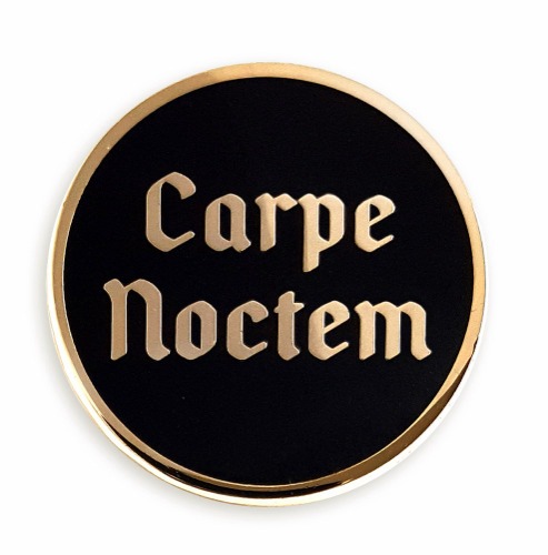 Pinsanity Carpe Noctem "Seize The Night" Gothic Enamel Lapel Pin - 
