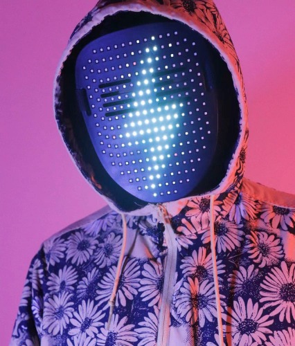 Depointer Life Led Mask with Gesture Sensing, LED Lighted Face Transforming Mask for Costume Cosplay Party Masquerade - Rechargeable