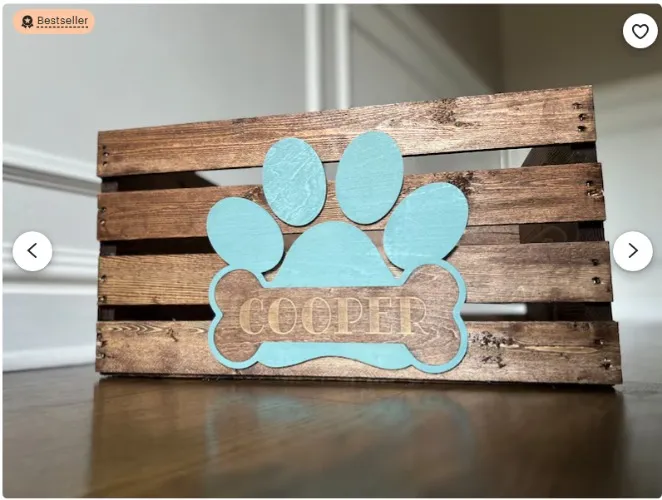 Large Personalized Dog Toy Basket gift for dog lover personalized dog name gift Wood Storage tote Custom Wood Storage Box Dog Storage