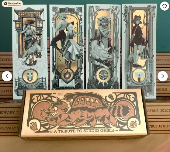 Art Nouveau Gold Leaf Art Print Set