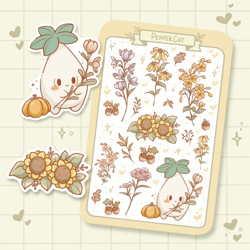 Fall Flower Sticker Sheet | Default Title