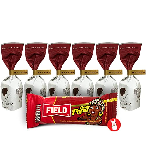 Helena Teja Pecan 6 Box & Dona Pepa Cookie Combo | Favorito Peruano tejas Pecanas y 1 Galleta Doña 7 Count