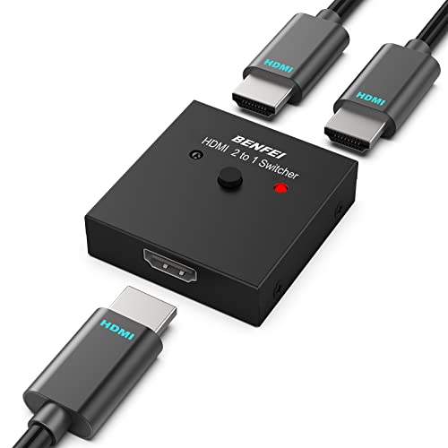 BENFEI HDMI Switch 4K, Bidirectional HDMI Splitter 2 In 1 Out/1 In 2 Out, Supports 4K 3D HD 1080P Compatible for Firestick, Xbox PS4 Roku HDTV - Metal shell