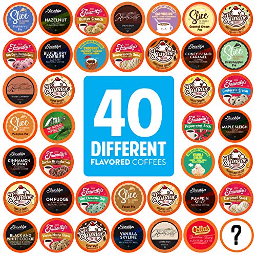 Two Rivers Coffee Flavoured Coffee Pods Variety Pack Single-Cup, Compatible with Keurig 2.0 K-Cup Brewers, 40 Count - Assorted Variety Pack - 40 Count (Pack of 1)