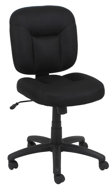 Amazon Basics Upholstered, Low-Back, Adjustable, Swivel Office Desk Chair, Black - Low-Back Task Chair