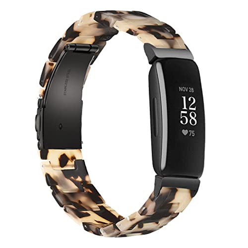 iLVANYA Compatible with Fitbit Inspire 2 /Inspire HR/Inspire Bands Women Grils, Stylish Resin Watch Bracelet Replacement Bands Wristband for Fitbit Inspire Accssorises (Cow Pattern) - Cow Pattern