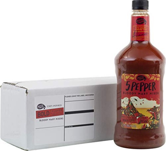 Master of Mixes 5 Pepper Extra Spicy Bloody Mary Drink Mix, Ready To Use, 1.75 Liter Bottle (59.2 Fl Oz), Individually Boxed - Pack of 1