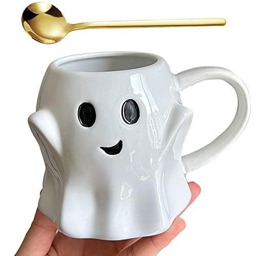 Yopcuvi Ghost Mug, Ceramic Ghost Coffee Mug, Halloween Ghostface Mug, 14 Fl Oz