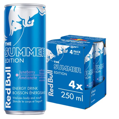 Red Bull Energy Drink, Juneberry, 250ml (4 pack) - Juneberry - 250ml (Pack of 4)