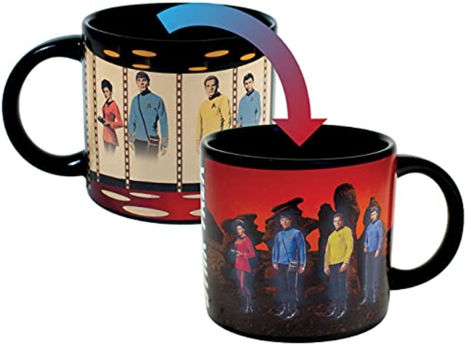 Star Trek Transporter Heat Changing Mug - Add Coffee or Tea and Kirk, Spock, McCoy and Uhura Appear on The Planet's Surface - Comes in a Fun Box