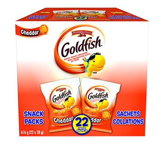 Pepperidge Farm Goldfish Cheddar Crackers, 22 Snack Packs, 28g/1 oz. Each {Imported from Canada}