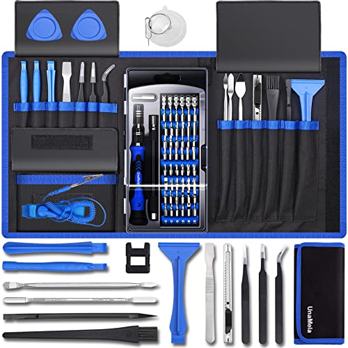 80 IN 1 Professional Computer Repair Tool Kit, Precision Screwdriver Set with 56 Bits, Magnetic screwdriver set Compatible for Laptop, PC, MacBook, Tablet, iPhone, PS4, and Other Electronic Repair - Blue