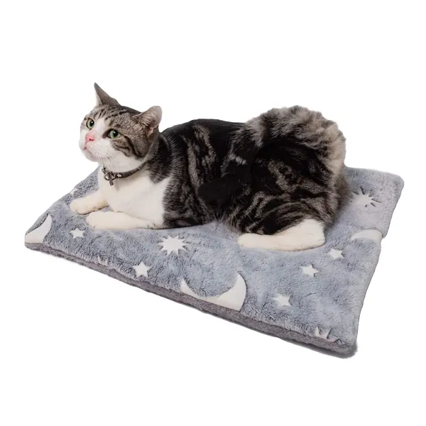 SEIS Reflective Pet Warm Mat Winter Dog Sleeping Pad Flannel Cat Bed Star Moon Design for Small Medium Large Dogs Cats