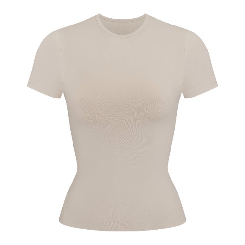 SKIM SOFT SMOOTHING SEAMLESS T-SHIRT | STONE