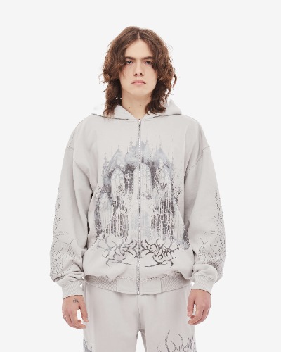 Gray Cathedral V2 Zip Hoodie | M
