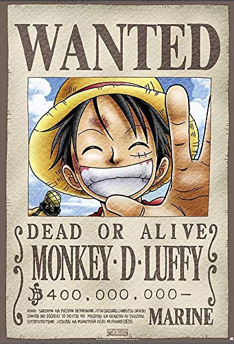 POSTER STOP ONLINE One Piece - Manga/Anime TV Show Poster/Print (Wanted Monkey D. Luffy) (Size 27" x 39") - Unframed - Unframed