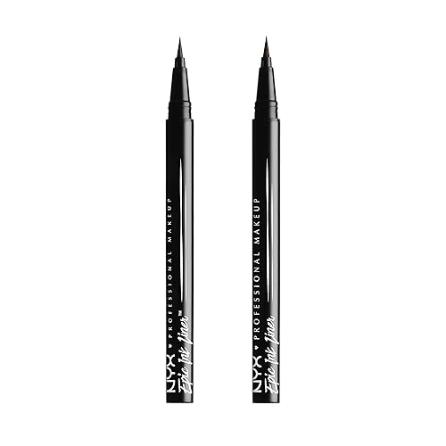 NYX PROFESSIONAL MAKEUP Epic Ink Liner, Waterproof Liquid Eyeliner - Black (Pack Of 2), Vegan Formula - 01 Black - 2 Count (Pack of 1)
