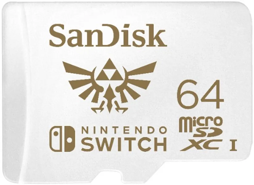 Sandisk and Nintendo Cobranded microSDXC SQXAT, 64GB, U3, C10, UHS-1, 100MB/s R, 60MB/s W, 4x6, Lifetime Limited, White (SDSQXAT-064G-GN)