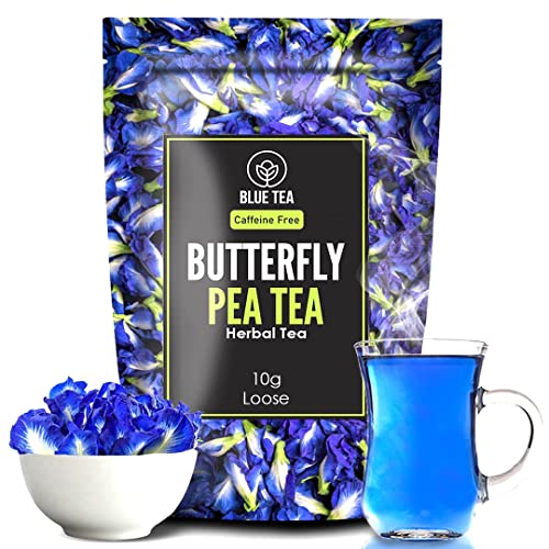 BLUE TEA - Grade A Butterfly Pea Flower (0.35Oz : 20 TeaCups + 10 Drinks) Drinks, Iced Teas, Coolers, Cocktails | - Butterfly Pea - 0.3 Ounce (Pack of 1)