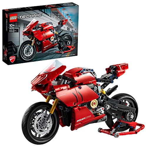LEGO 42107 Technic Ducati Panigale V4 R, Moto de Juguete Roja, Maqueta para Construir y Decorar, Idea de Regalo para Niños Pequeños - Motocicleta - Maqueta de Moto