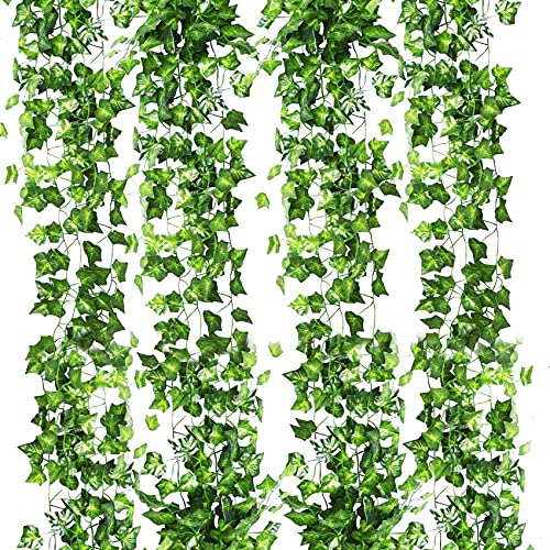 KASZOO Pack of 24 Artificial Ivy Garlands, Fake Ivy 168 Ft Artificial Ivy Garland for Office, Kitchen, Garden, Party Wall Decoration