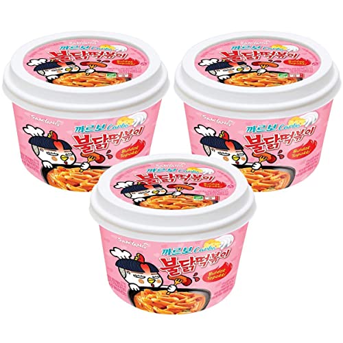 [Samyang] Carbo Bulldark Spicy Chicken Roasted Tteokbokki (Pack of 3) / Korean food/Korean Tteokbokki/Spicy Tteokbokki (overseas direct shipment) - Spicy Chicken - 6.50 Ounce (Pack of 3)