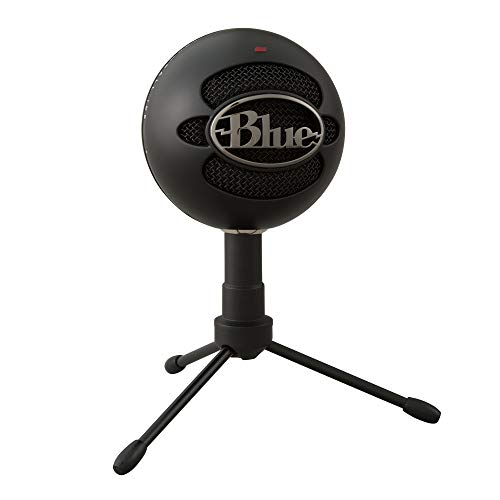 Blue Snowball iCE USB Microphone for PC, Mac, Gaming, Recording, Streaming, Podcasting, with Cardioid Condenser Mic Capsule, Adjustable Desktop Stand and USB Cable, Plug 'n Play - Black - Black