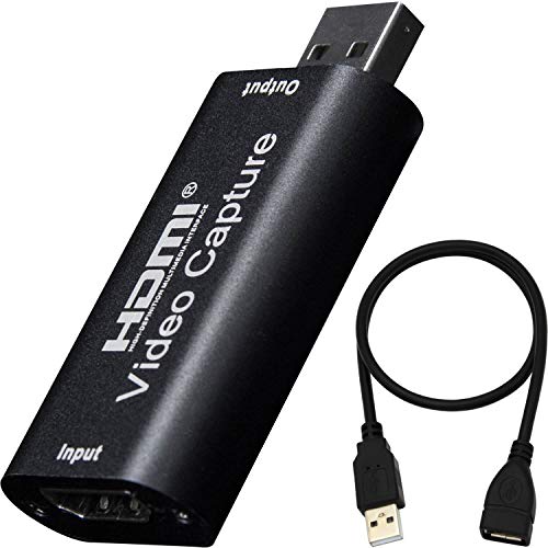 BlueAVS HDMI to USB Video Capture Card 1080P for Live Video Streaming Record via DSLR Camcorder Action Cam - Capture 1080P@30Hz (Metal-Black)