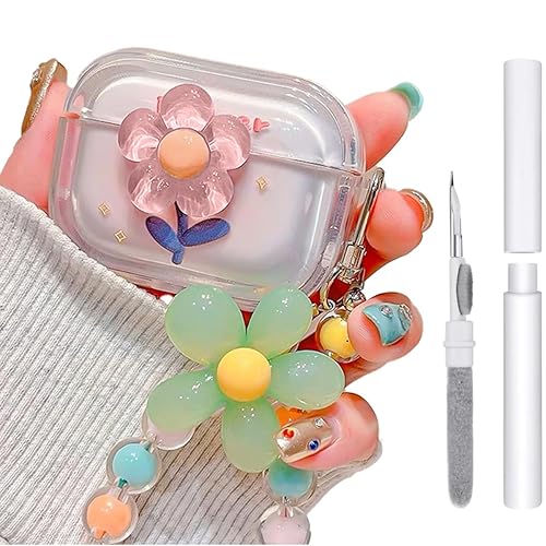 Xuyoz Compatible with Airpods Pro 1st/2nd Generation Case with Cleaning Kit, Airpods pro 2 Case Cover Rugged Shockproof Airpod pro 2 Protective Case for Girl Women Compatible with Airpods pro 1st/2nd - Pink